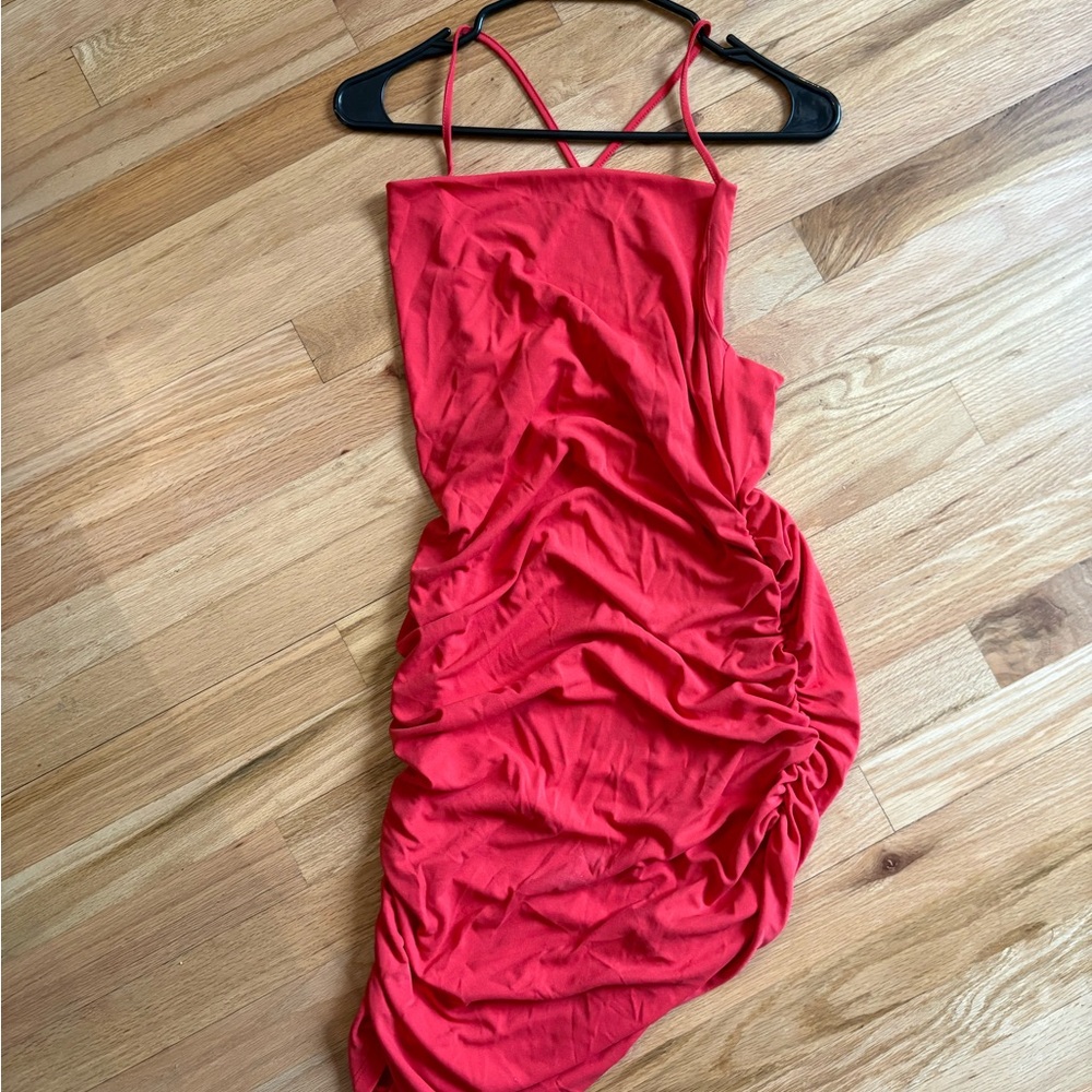 Zara Asymmetrical Red Dress